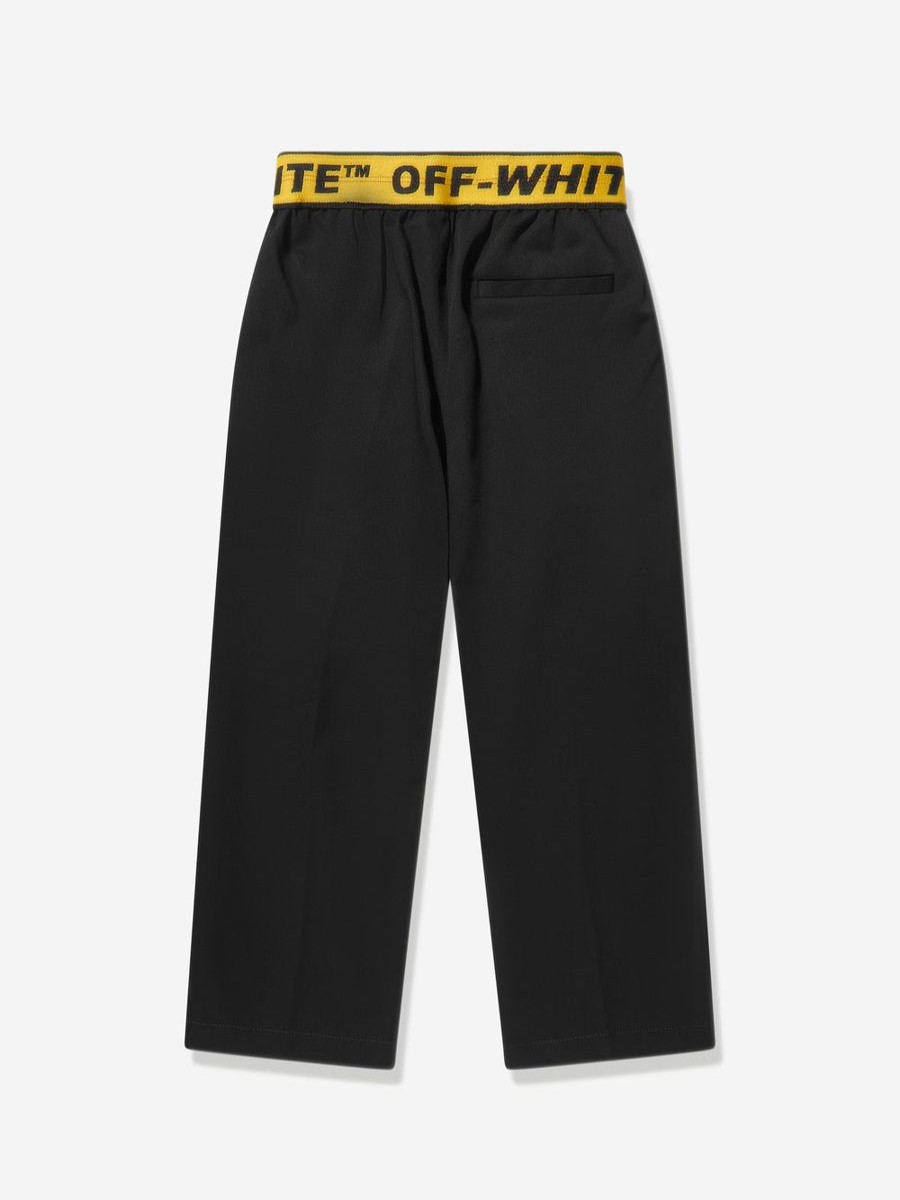 Teen Off-White Shorts | Boys Industrial Logo Band Chino Trousers In Black