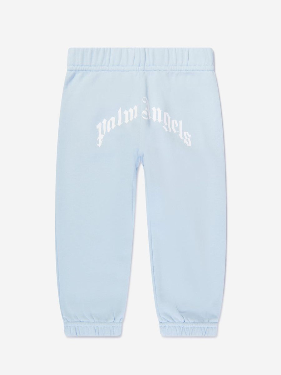 Baby Palm Angels Sweatpants | Baby Boys Curved Logo Joggers In Blue