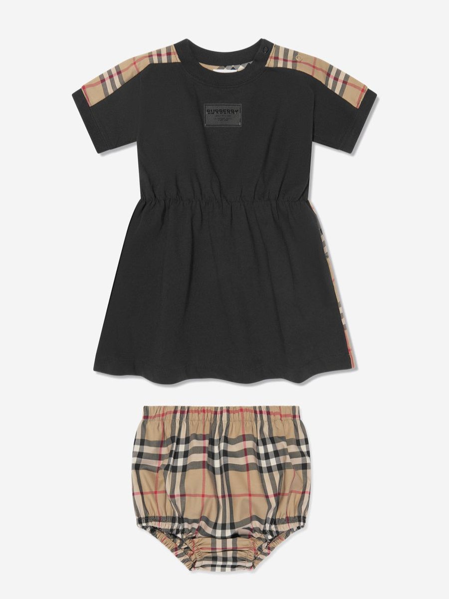 Baby Burberry Kids Dresses | Baby Girls Lenore Dress With Bloomers In Black