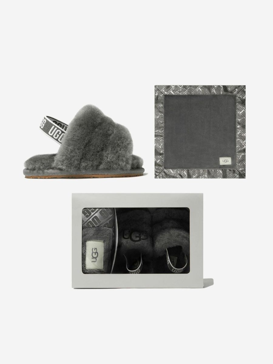 Girls UGG Nightwear & Pyjamas | Ugg - Baby Fluff Yeah Slides And Blanket Gift Set | Childsplay Clothing