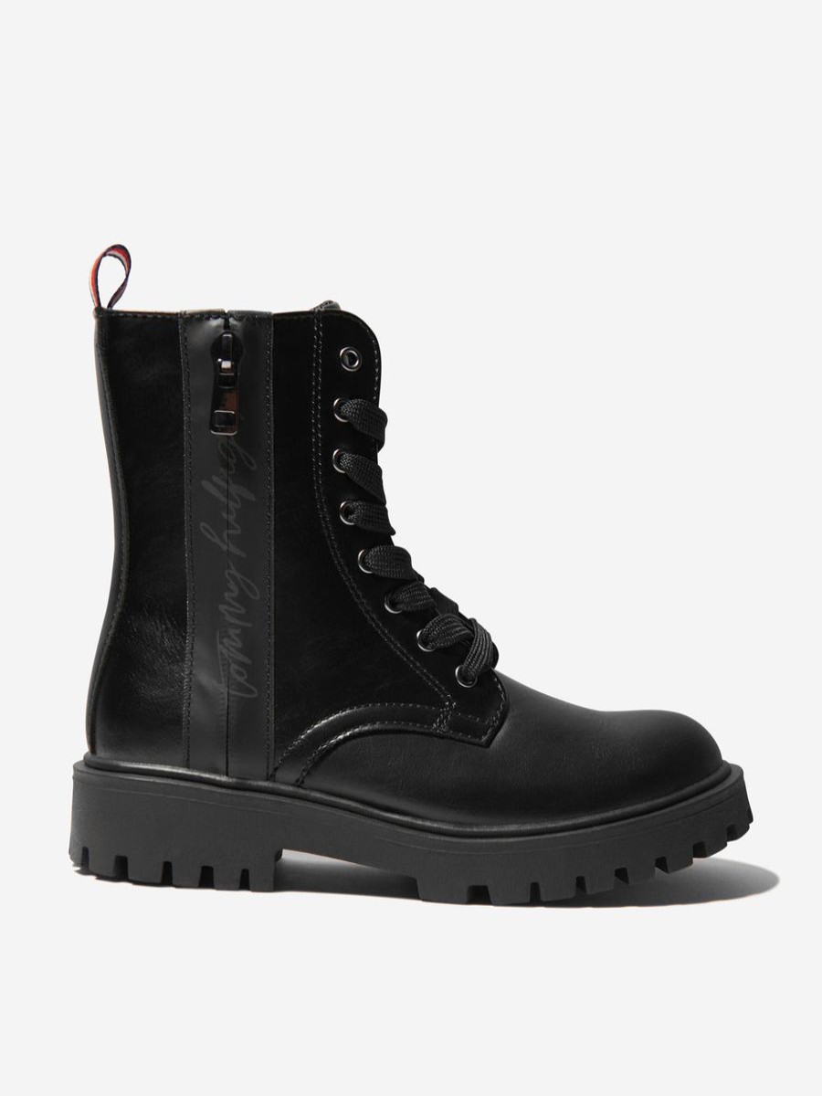 Teen Tommy Hilfiger Footwear | Tommy Hilfiger - Girls Lace Up Boots | Childsplay Clothing