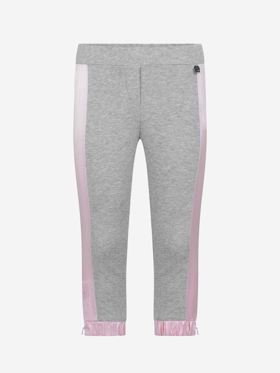 Girls Simonetta Trousers | Grey & Pink Jersey Bottoms