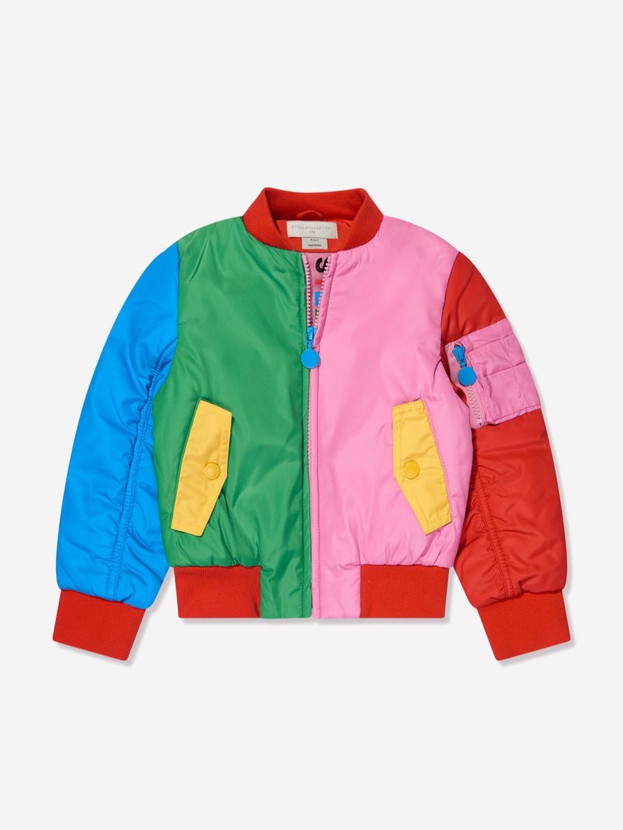 Teen Stella McCartney Kids Sweatshirts & Hoodies | Girls Colourblock Bomber Jacket In Multicolour