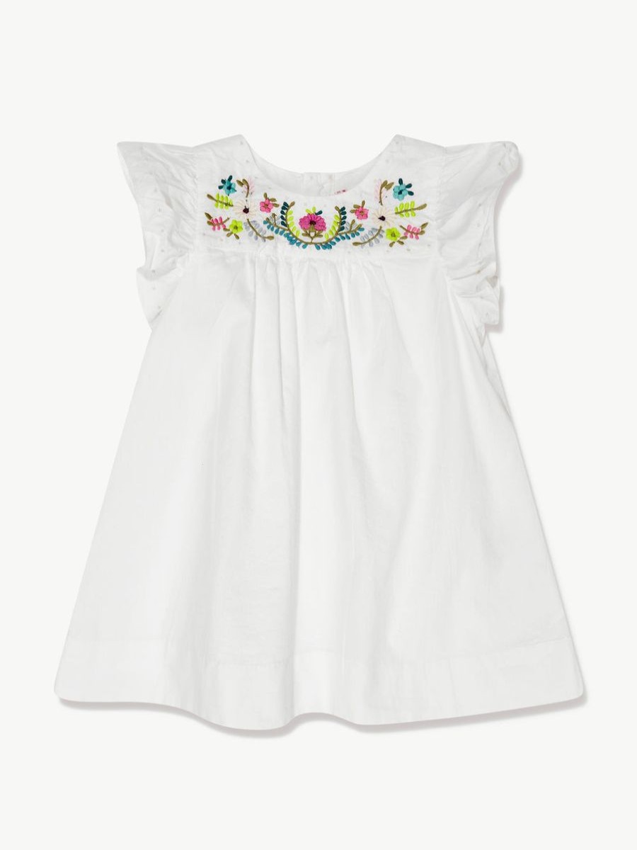 Baby Bonpoint Dresses | Bonpoint - Baby Girls Laurie Dress In White | Childsplay Clothing