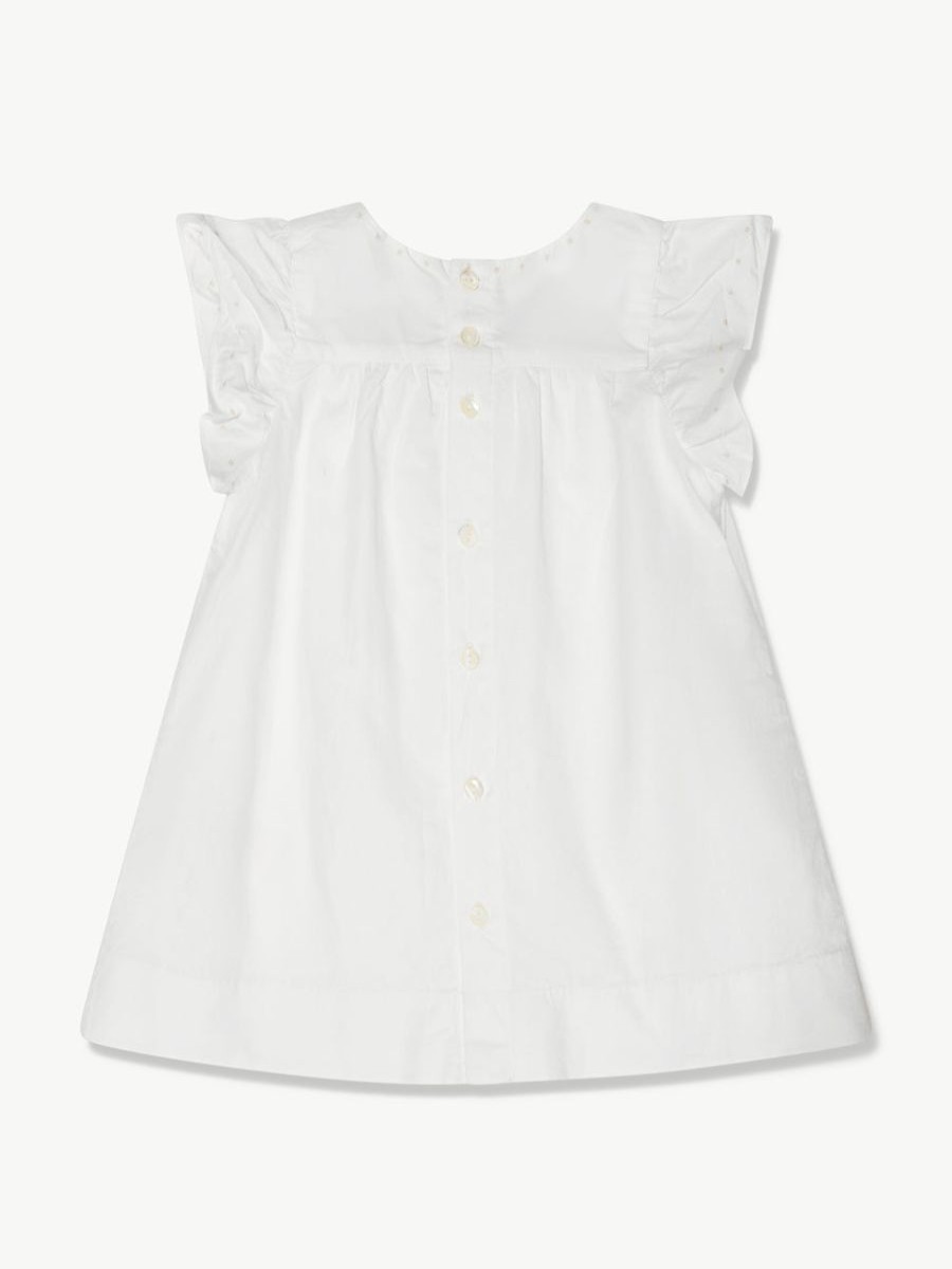 Baby Bonpoint Dresses | Bonpoint - Baby Girls Laurie Dress In White | Childsplay Clothing