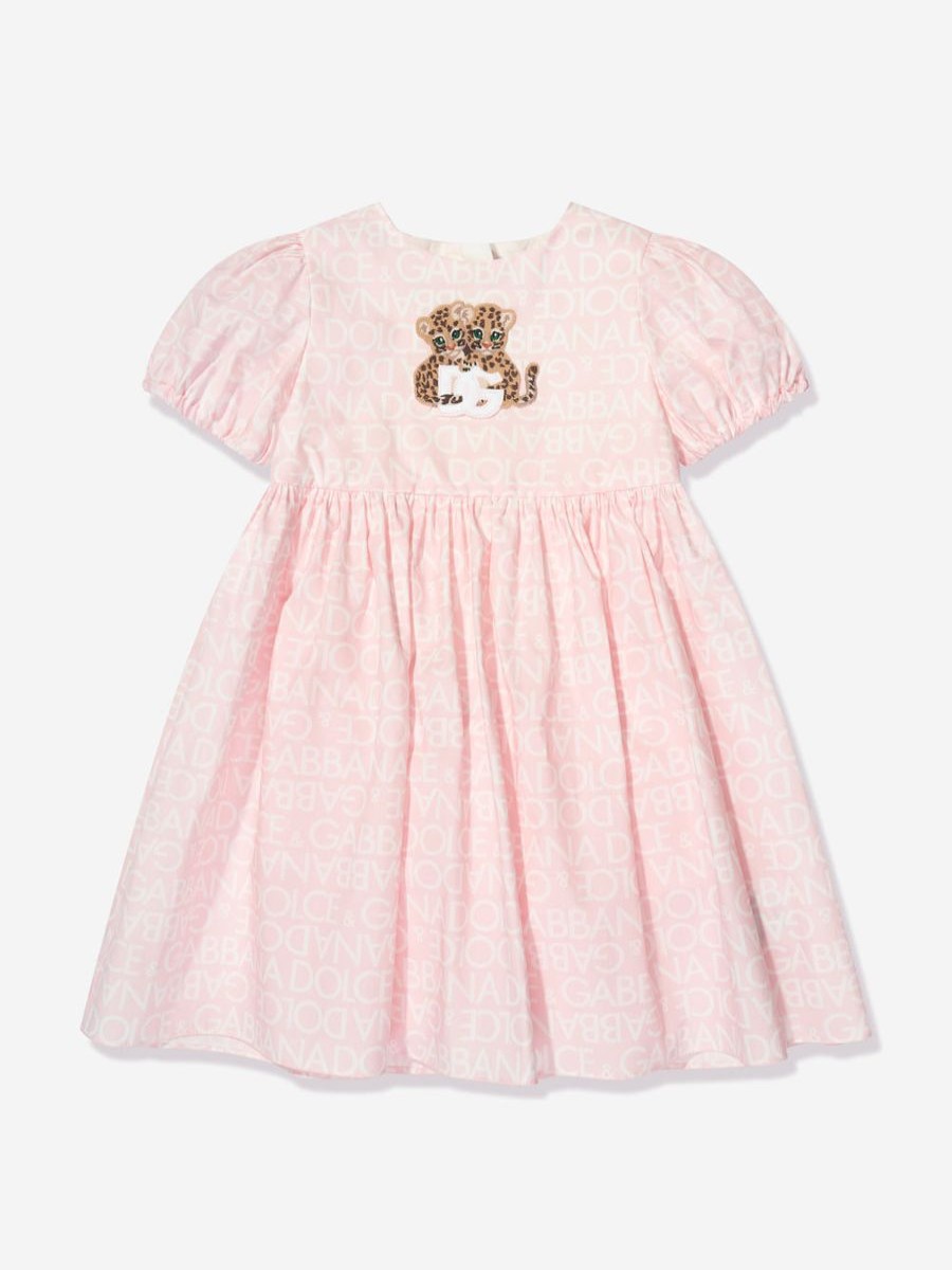 Baby Dolce & Gabbana Kids Dresses | Baby Girls Leopard Logo Dress In Pink