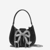 Girls Self Portrait Bags & Backpacks | Girls Rhinestone Micro Crescent Bag In Black