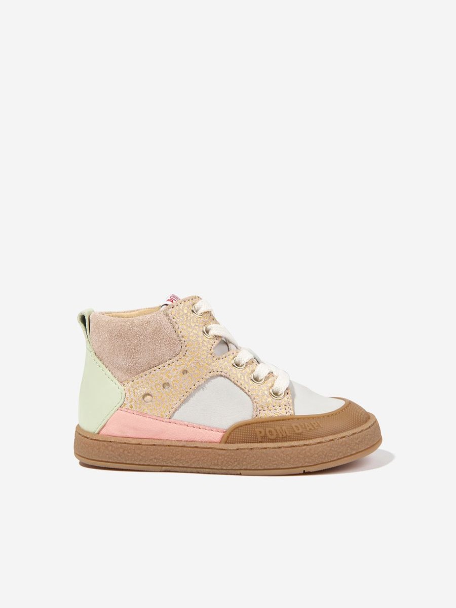 Girls Pom D'Api Sneakers | Girls Mousse Bump High Top Trainers In Multicolour