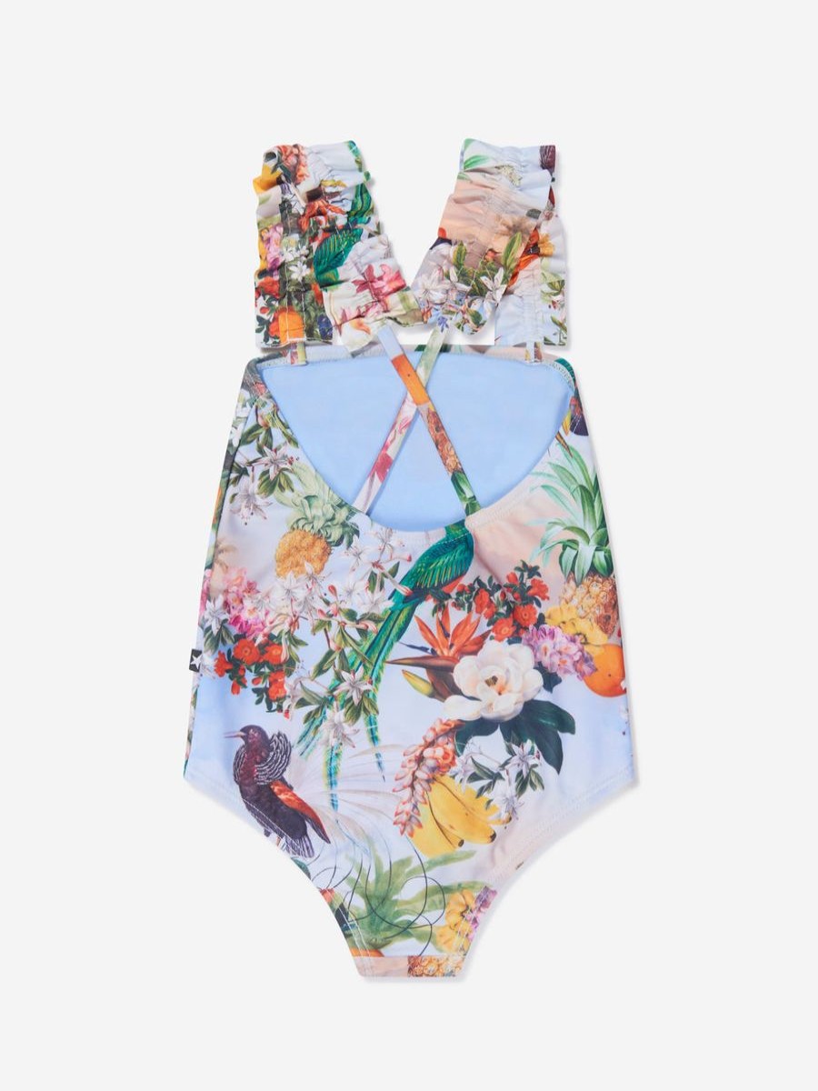 Girls Molo Swimwear | Girls Tropical Print Nitika Swimsuit In Multicolour