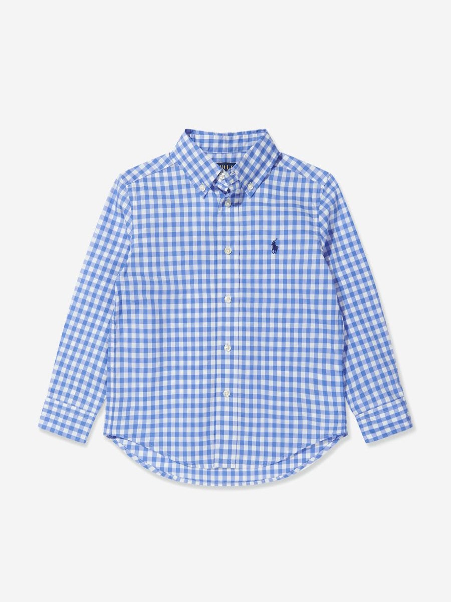 Teen Ralph Lauren Kids Shirts | Boys Gingham Shirt In Blue