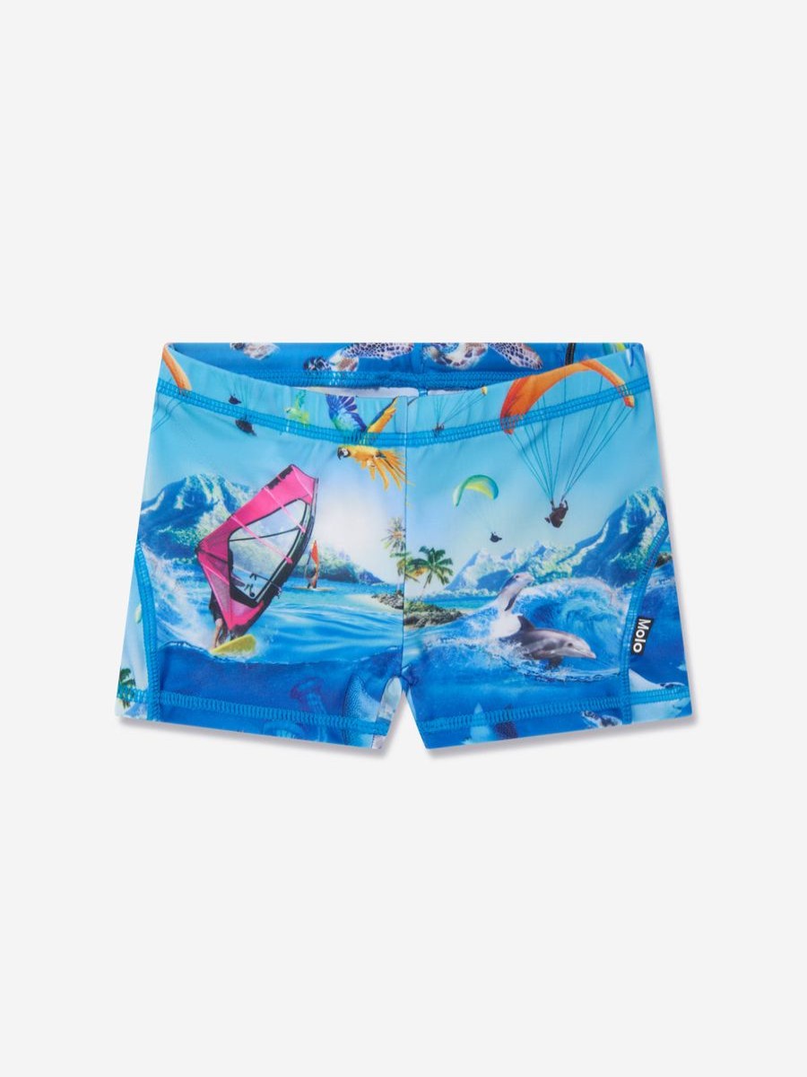 Baby Molo Swimwear | Boys Norton Swim Trunks In Blue