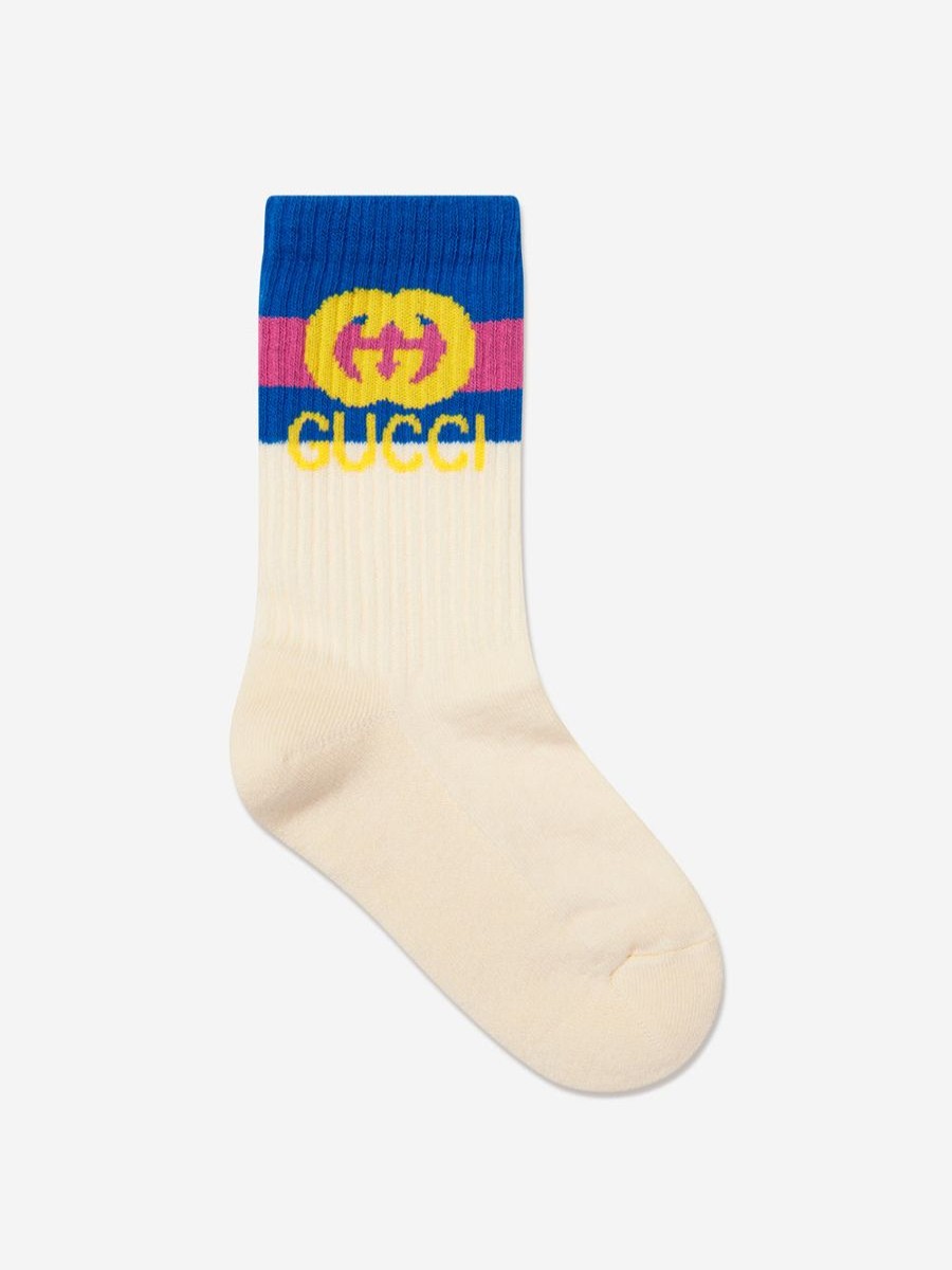 Girls Gucci Kids Socks & Tights | Kids Gg Logo Socks In Cream