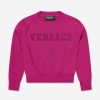 Girls Versace Jumpers & Cardigans | Girls Logo Knitted Sweater In Pink