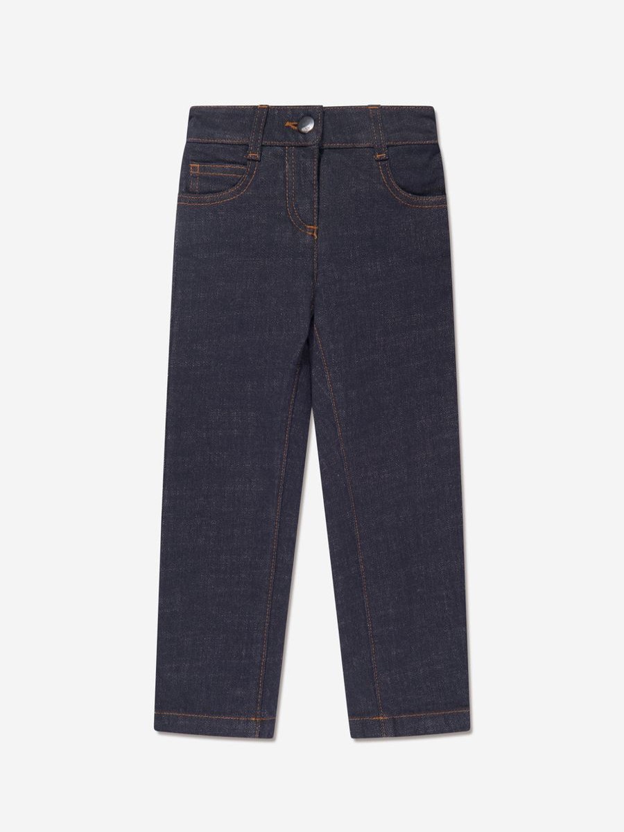 Girls Fendi Kids Jeans | Girls Slim Fit Jeans In Blue