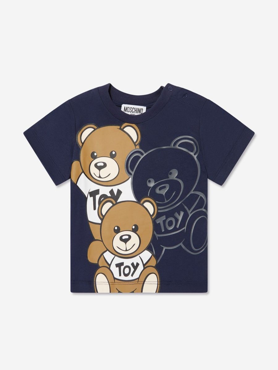 Girls Moschino Kids Tops & T-Shirts | Baby Teddy Bear T-Shirt In Navy