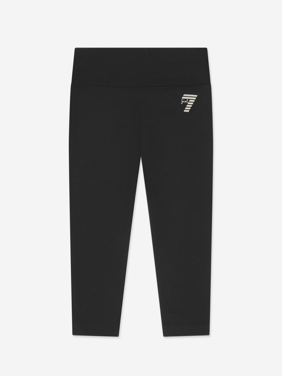 Girls EA7 Emporio Armani Leggings | Girls Shiny Logo Leggings In Black