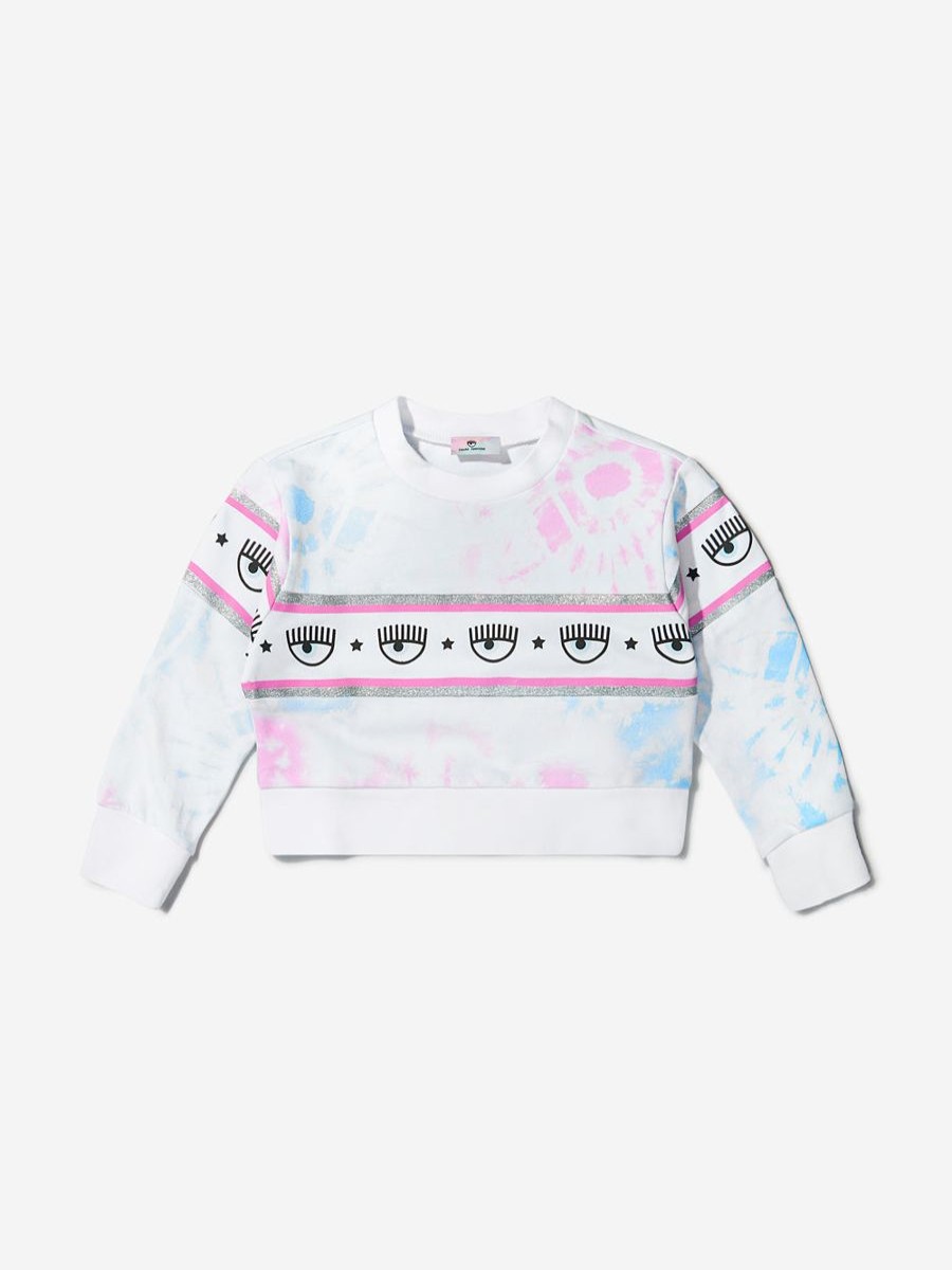 Girls Chiara Ferragni Sweatshirts & Hoodies | Girls Cotton Tie-Dye Logo Sweatshirt