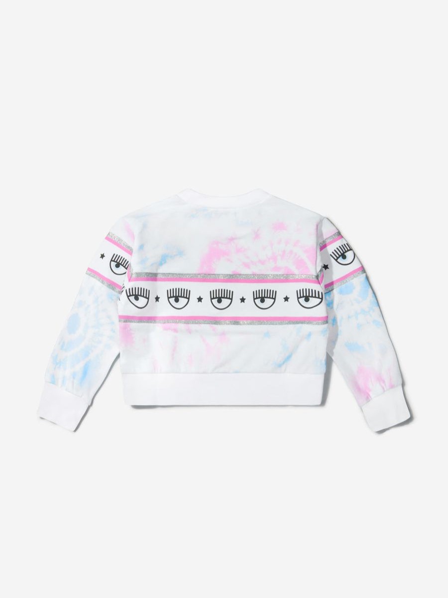 Girls Chiara Ferragni Sweatshirts & Hoodies | Girls Cotton Tie-Dye Logo Sweatshirt