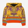 Girls Versace Sweatshirts & Hoodies | Girls Cotton Barocco Goddess Hoodie