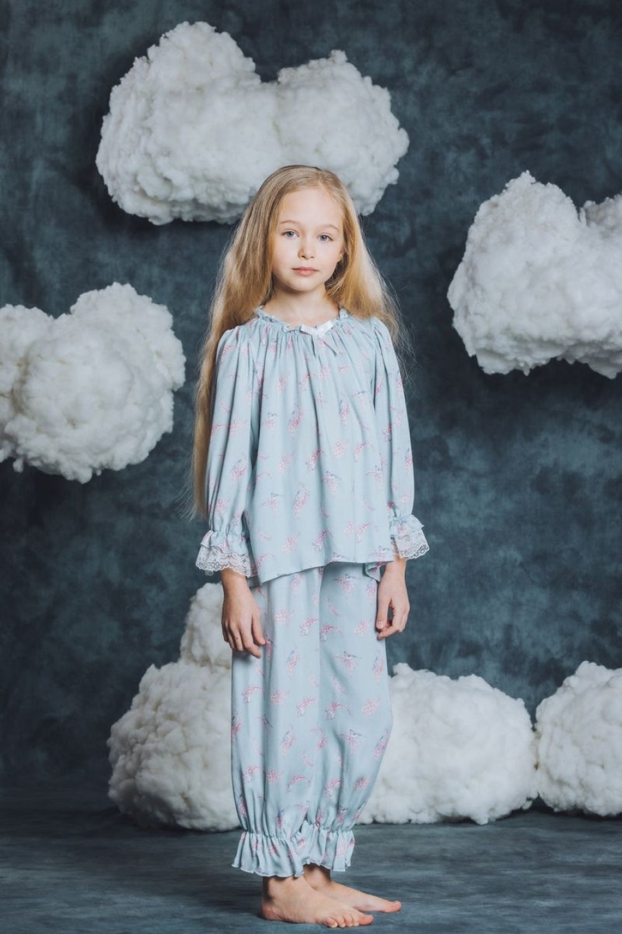 Girls Amiki Children Nightwear & Pyjamas | Girls Grace Pyjama Set In Blue