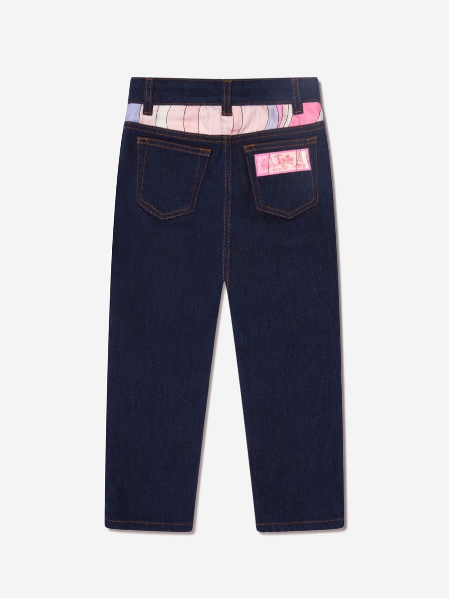 Girls Emilio Pucci Jeans | Emilio Pucci - Girls Marmo Pocket Jeans In Blue | Childsplay Clothing