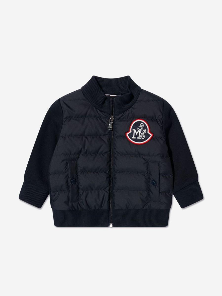 Baby Moncler Enfant Sweatshirts & Hoodies | Baby Boys Down Padded Zip Up Cardigan In Navy