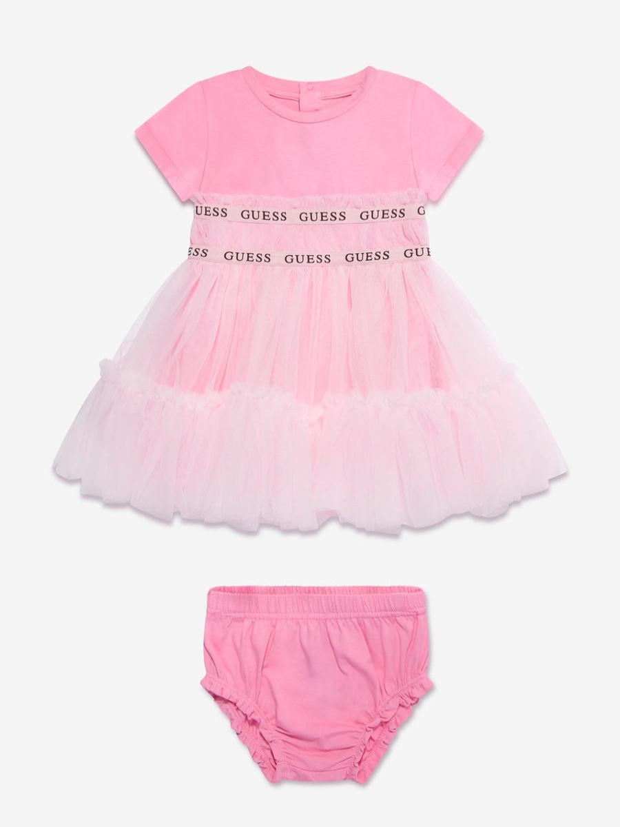 Baby Guess Dresses | Baby Girls Dress With Bloomers In Pink