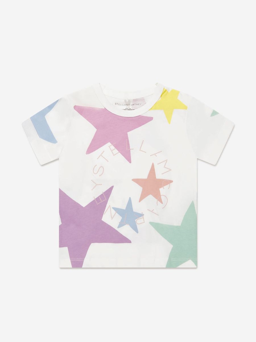 Teen Stella McCartney Kids Sweatshirts & Hoodies | Girls Star Print T-Shirt In Ivory