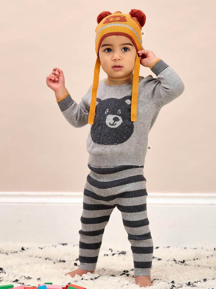 Girls The Bonnie Mob Leggings | Baby Cashmere Knit Leggings In Grey