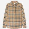 Teen Burberry Kids Shirts | Boys Owen Long Sleeve Check Shirt In Beige