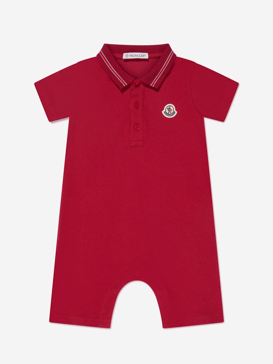 Baby Moncler Enfant Babygrows & Rompers | Baby Boys Polo Romper In Red