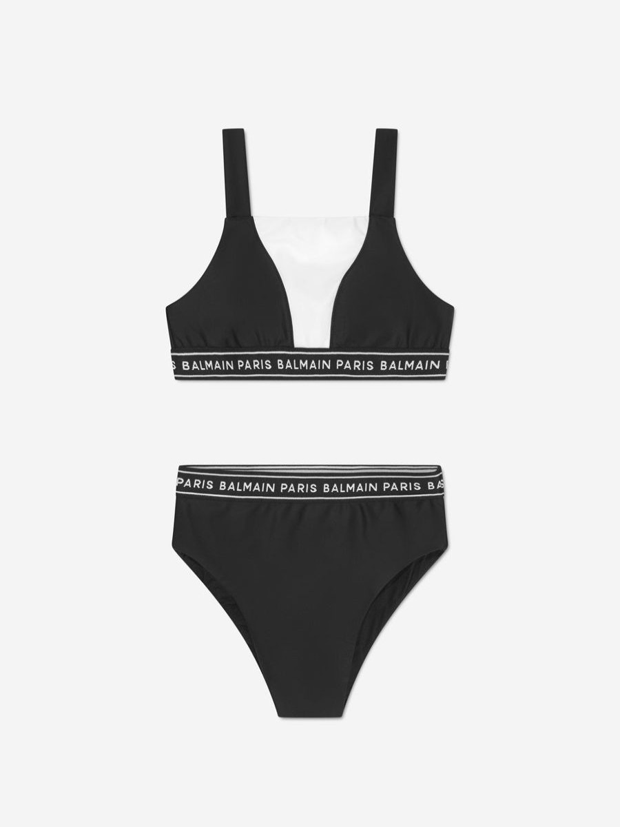 Teen Balmain Swimwear | Girls Logo Bikini In Black