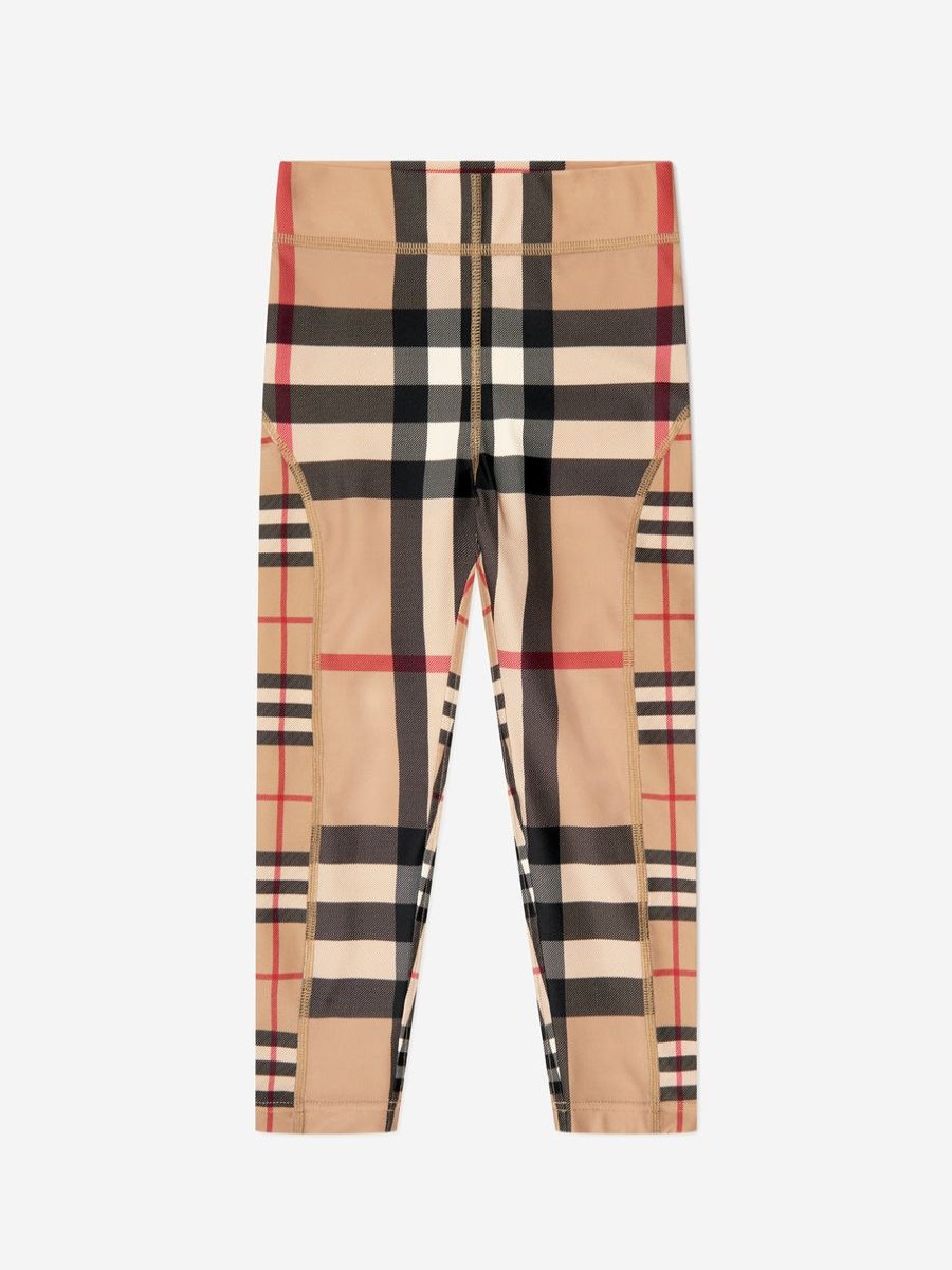 Girls Burberry Kids Leggings | Girls Isabella Check Leggings In Beige