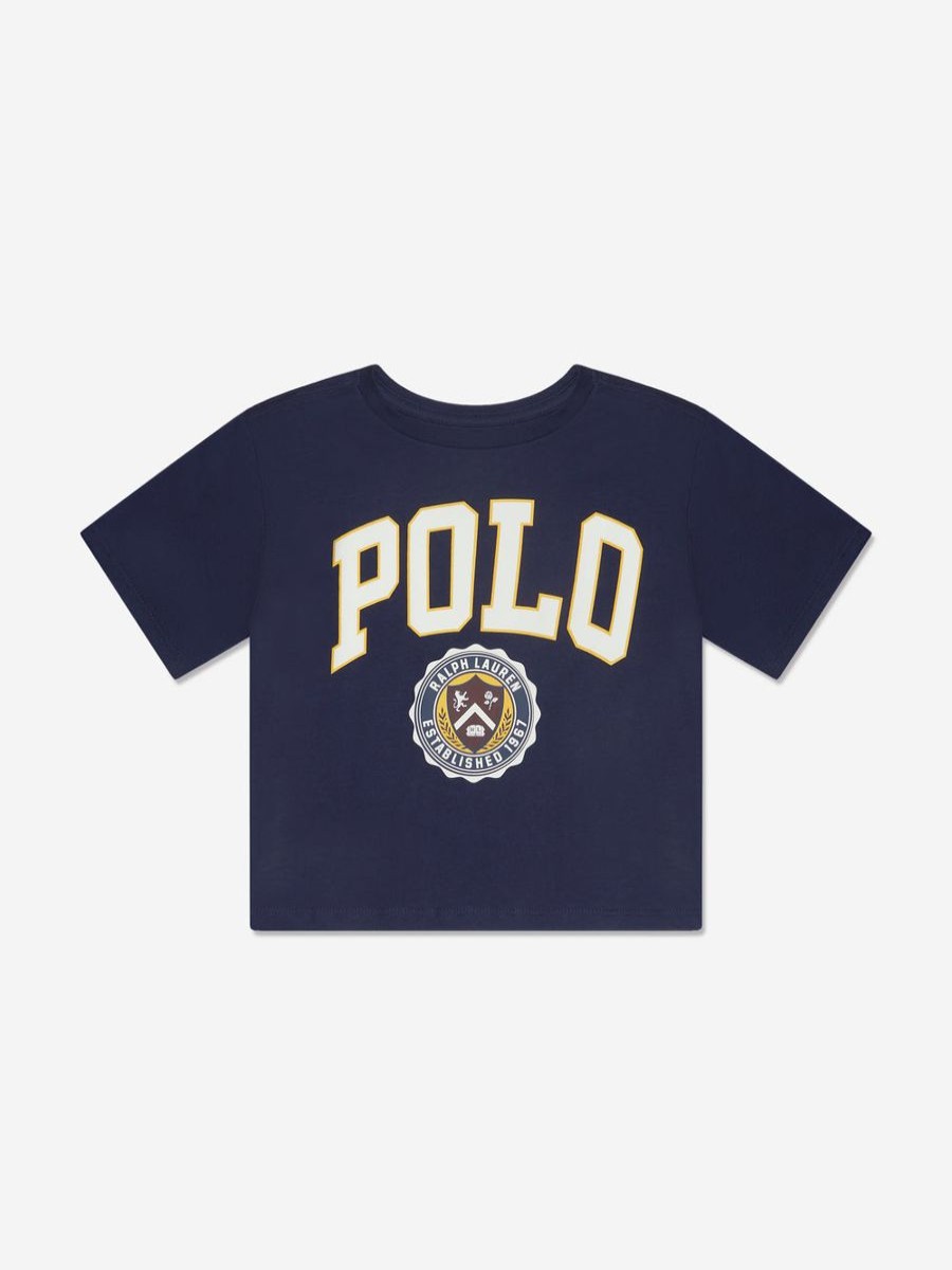 Teen Ralph Lauren Kids Shorts | Girls Varsity Polo T-Shirt In Navy