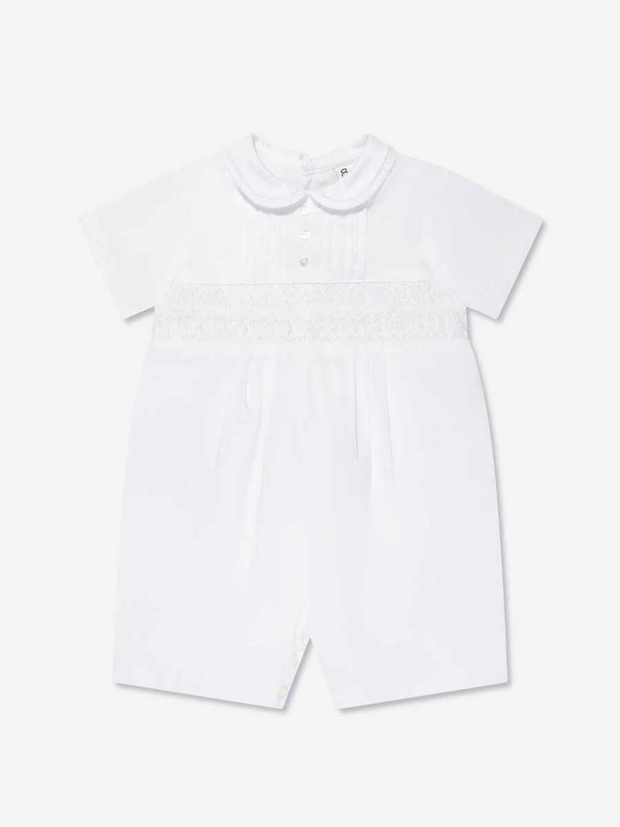 Baby Sarah Louise Babygrows & Rompers | Baby Boys Romper In White