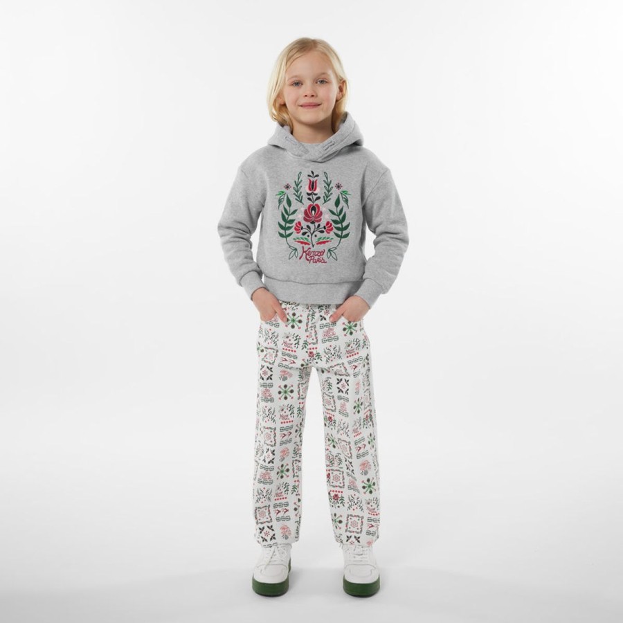 Girls KENZO KIDS Trousers | Girls Seasonal Print Trousers In Ivory