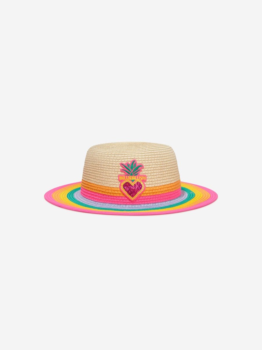 Teen Billieblush Accessories | Girls Striped Straw Hat In Multicolour