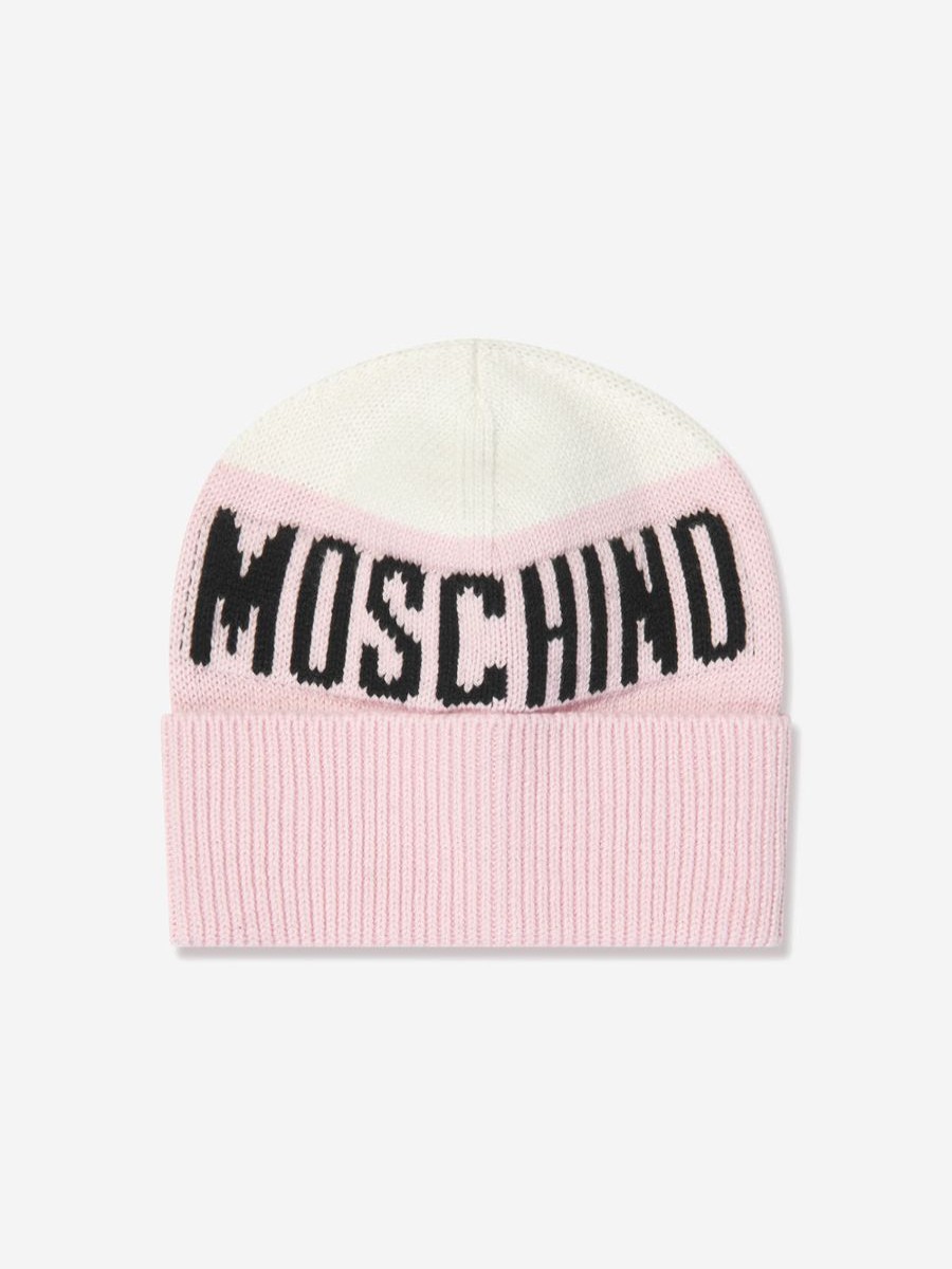 Teen Moschino Kids Accessories | Girls Knitted Hat And Scarf Set In Pink