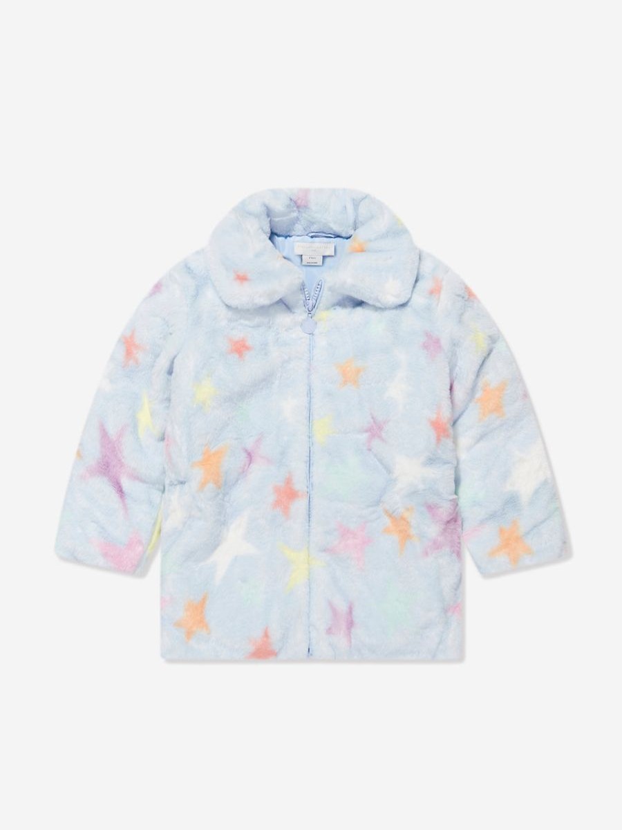 Teen Stella McCartney Kids Sweatshirts & Hoodies | Girls Faux Fur Coat In Blue