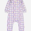 Baby The Bonnie Mob Babygrows & Rompers | Baby Girls Cherrydrop Frill Romper In Purple