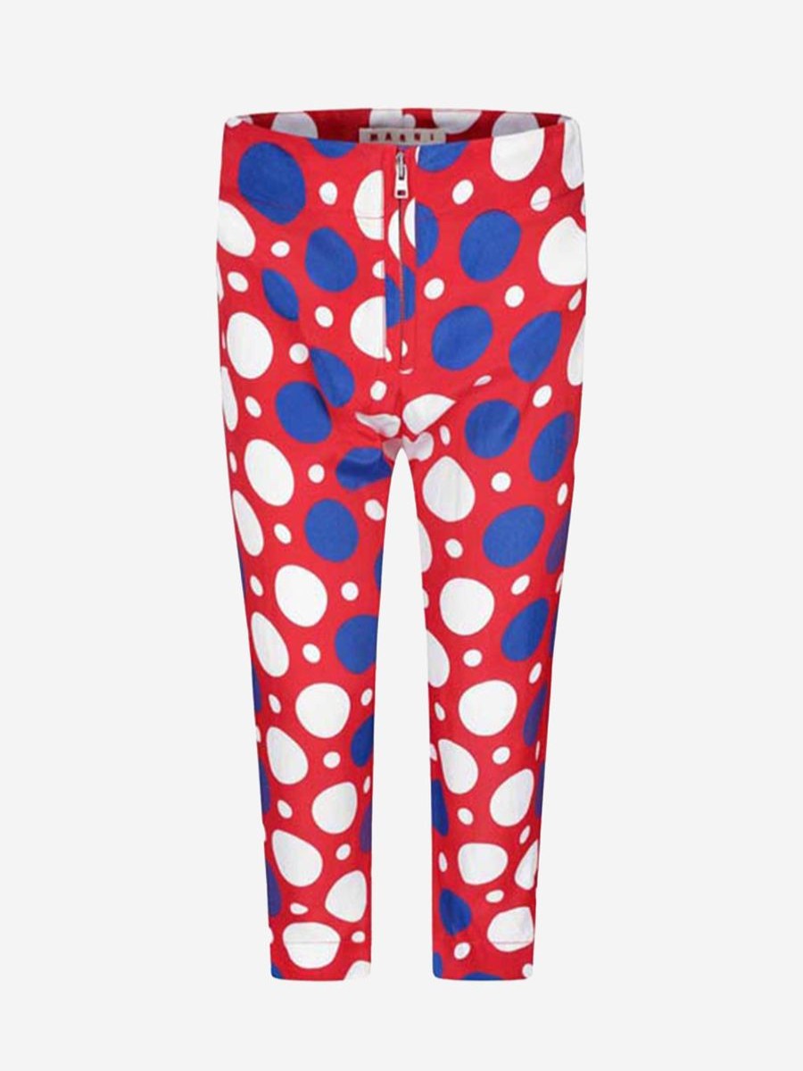 Girls MARNI KIDS Trousers | Girls Spotted Silk Trousers