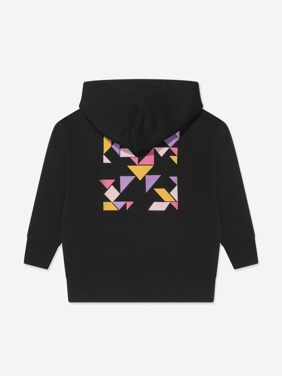 Teen Off-White Shorts | Girls Arrow Geometric Hoodie In Black