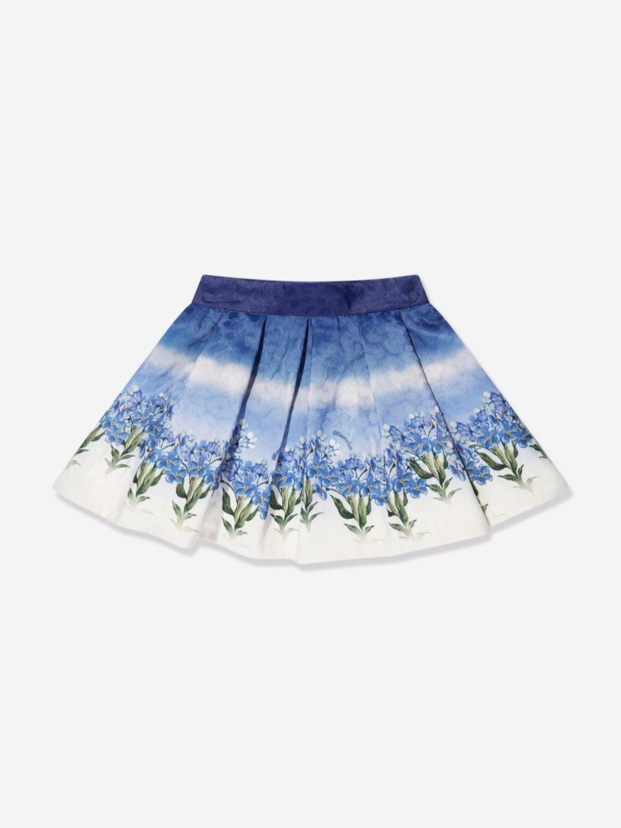 Teen Monnalisa Sweatshirts & Hoodies | Girls Floral Faded Skirt In Blue