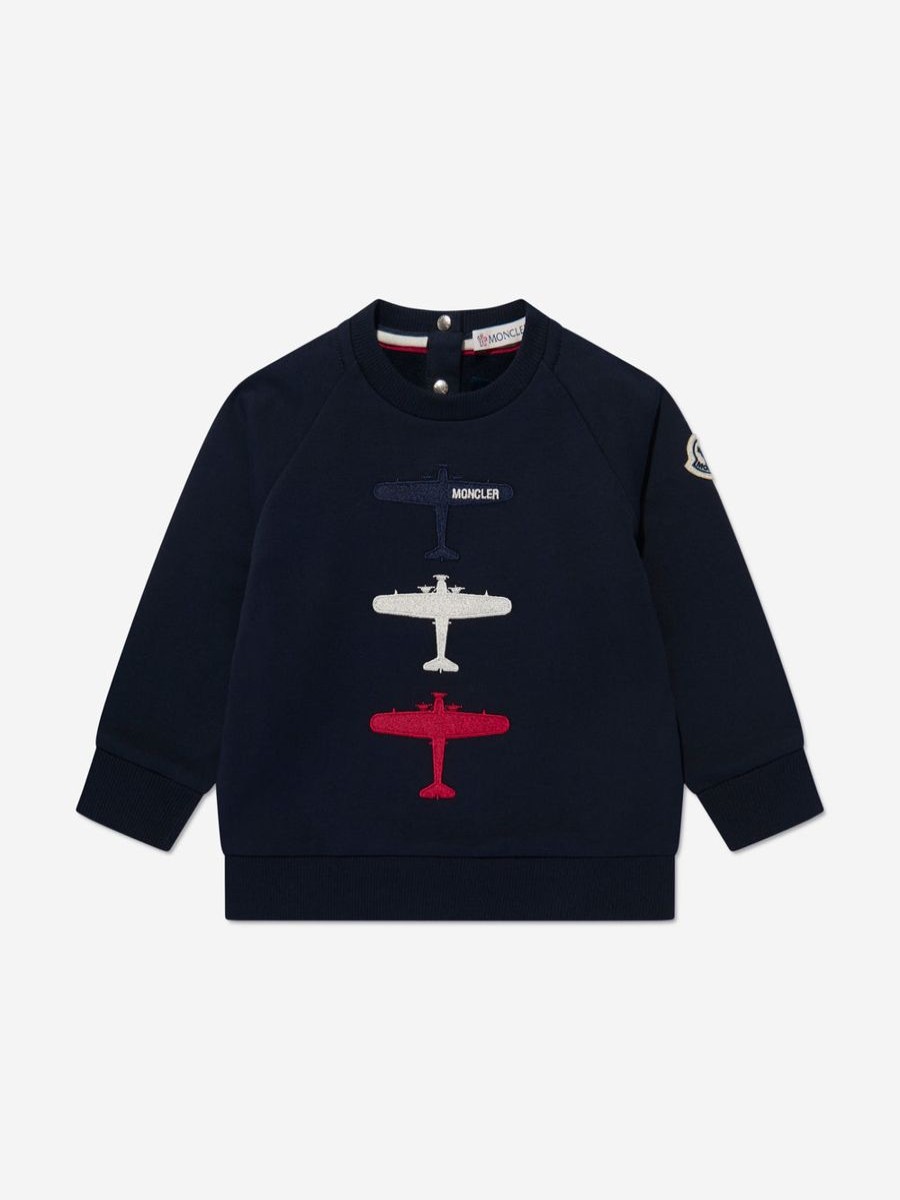 Baby Moncler Enfant Sweatshirts & Hoodies | Baby Boys Planes Print Sweatshirt In Navy