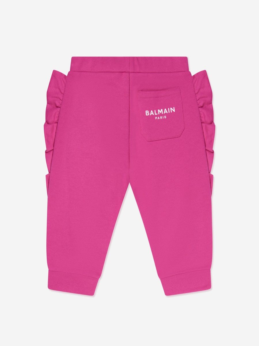 Baby Balmain Sweatpants | Balmain - Baby Girls Ruffle Trim Sweatpants | Childsplay Clothing