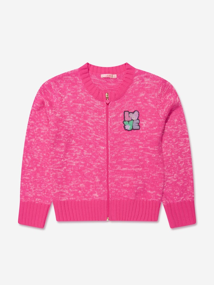 Girls Billieblush Jumpers & Cardigans | Girls Knitted Cardigan In Pink