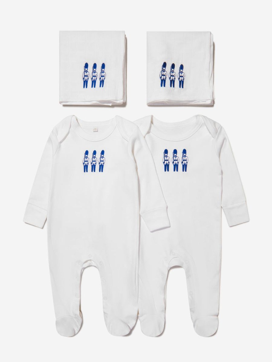 Baby Cotton and Company Babygrows & Rompers | Baby Boys Organic Cotton Guardsmen Babygrow And Muslin Set