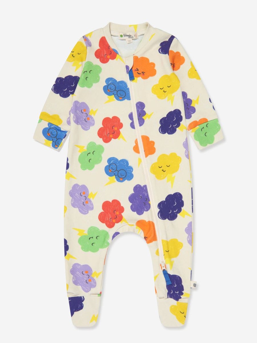 Baby The Bonnie Mob Babygrows & Rompers | Baby Rainbow Clouds Babygrow In Multicolour