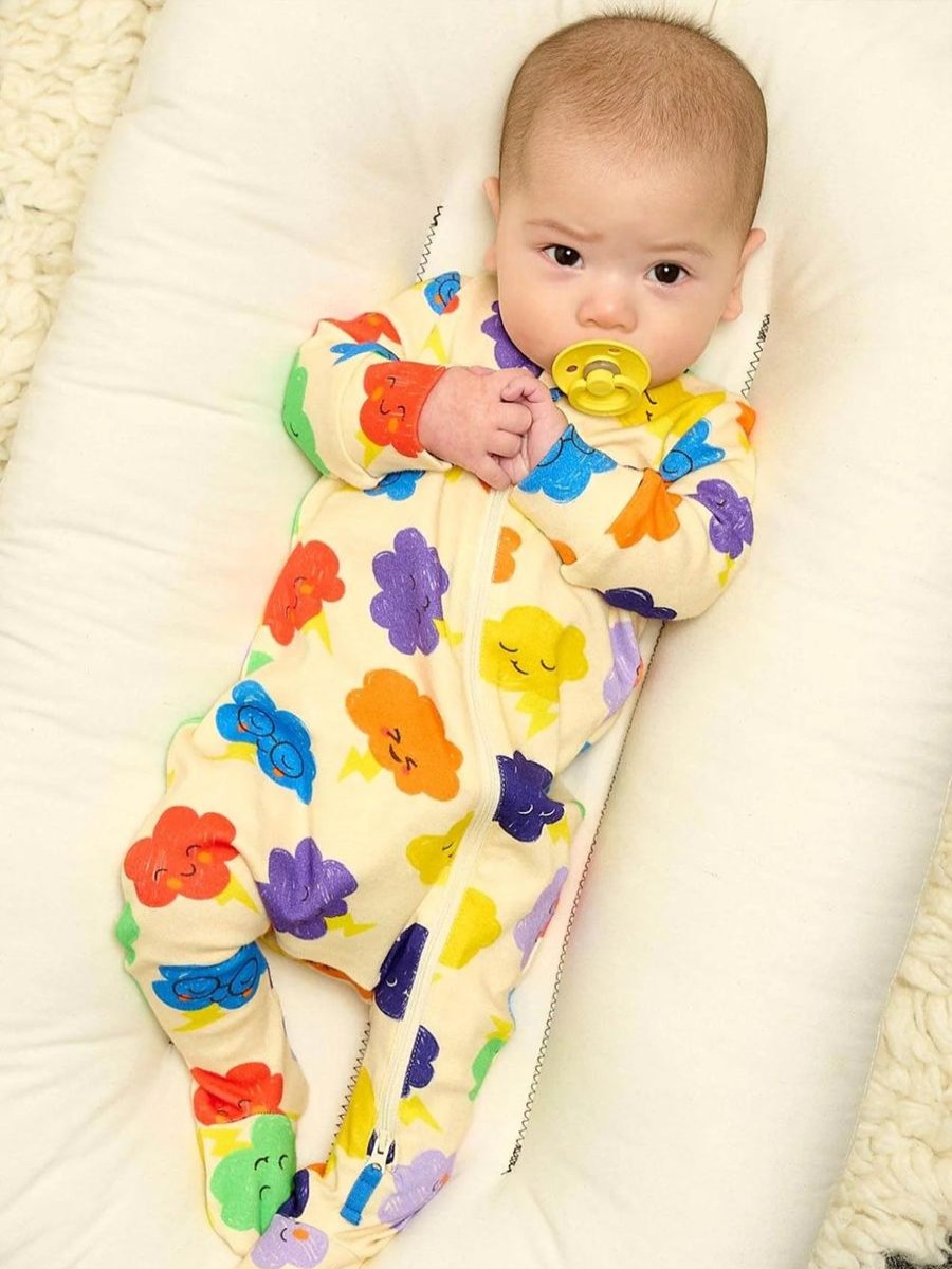 Baby The Bonnie Mob Babygrows & Rompers | Baby Rainbow Clouds Babygrow In Multicolour