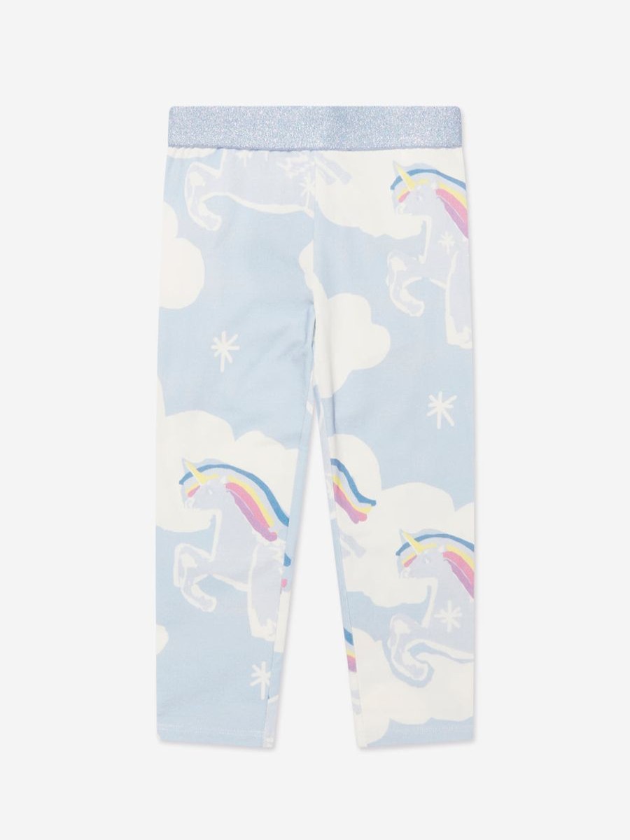 Girls Stella McCartney Kids Leggings | Girls Unicorn Leggings In Blue